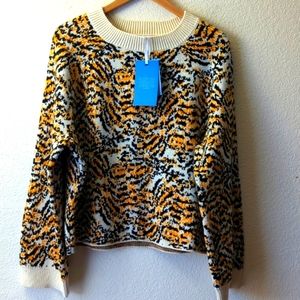 NWT Rachel Comey  Animal Prints Pullover Crew Sweater Size L